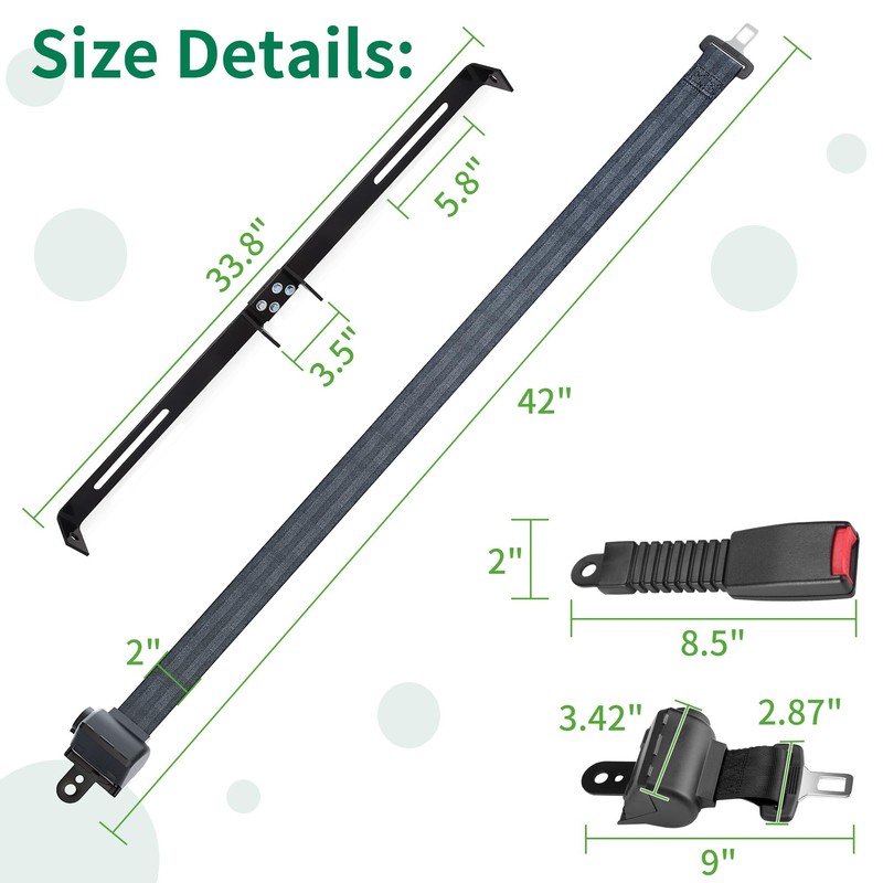 10L0L Universal 2 Passenger Golf Cart Seat Belt Bracket Kit