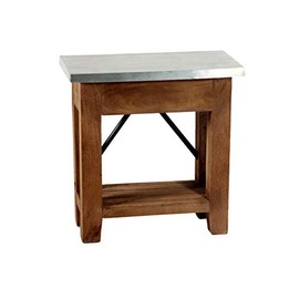 Bolton Furniture Millwork 22- inch Wood and Zinc Metal End Table with Shelf