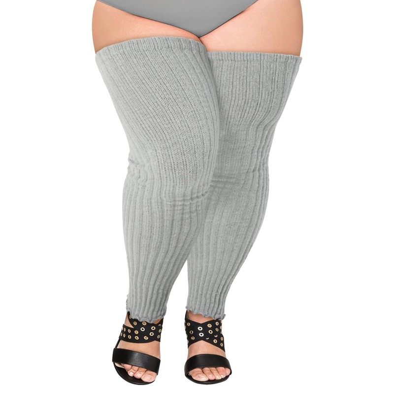 COZYOFFI Women's Plus Size Leg Warmers Knit Over Knee High