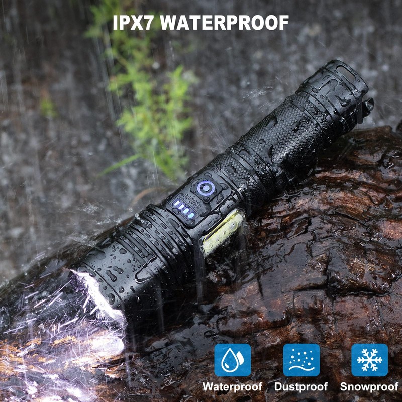 Cinlinso Rechargeable LED Flashlights High Lumens 2 Pack, 990000 Lumen