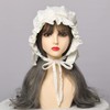 Ladies Victorian Pioneer Colonial Pilgrim Bonnet Plus Size, White (white