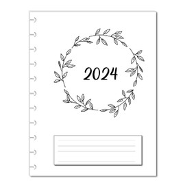 2024 Monthly Planner Calendar Refills fits 11-Disc (8.5 x 11 inches) Planners Such as; TUL Letter, Big Happy Planner, Staples ARC Notebook, Levenger Circa, NOTIQ Letra, Marta Stewart (Flora)