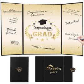 Graduation Decorations 2025, Black Gold Graduation Guest Book, Class of 2025 Grad Guestbook for Graduates Signature Congrats Grad Graduation Party Decorations Favors Supplies Gifts Idea Table Decor