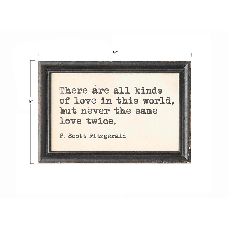 Creative Co-Op Wood Framed Wall Décor with Quotes (Set of