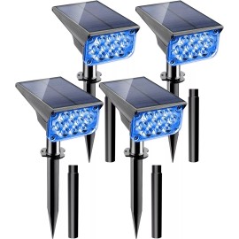 T-SUN 4Pack LED Solar Landscape Spotlights Outdoor Light Garden Pathway Lawn Wall Lamp