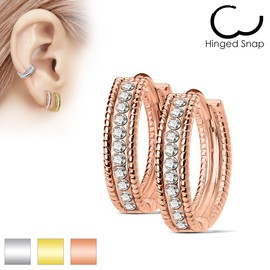 Tapsi´s Coolbodyart® Hoop Earrings Stainless Steel 316L Surgical Steel Cubic Zirconia Silver Gold Rose Gold, Stainless Steel, Cubic Zirconia