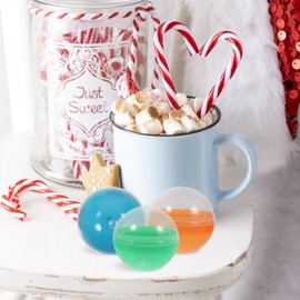 jojofuny Pack of 50 Lottery Balls Balls for Opening Filling Colourful Bingo Balls Replacement 4.5 cm Separable Plastic Balls Empty Round Capsules Lotto Balls Table Tennis Balls Gamble Game