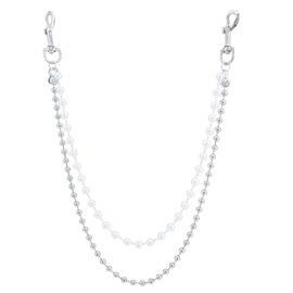 Layered Pants Chain keychain for Women Men Beaded Wallet Chains Jeans Keychain (C-pants chain faux pearl)