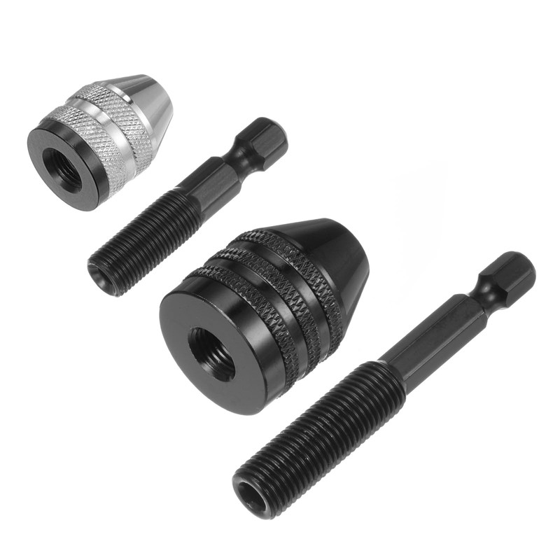 sourcing map 2pcs Drill Chucks, 0.3-3.6mm 0.6-8mm Capacity 3-Jaw Keyless