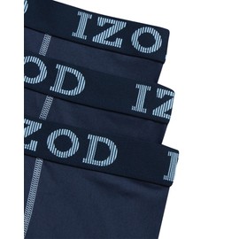 IZOD Men's Boxer Briefs - 3 Pack Soft Stretch Performance Boxers for Men with Comfort Pouch - Casual Boxers for Men (S-XL), Size Medium, Navy Blazer