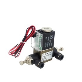 HHJGURBEN 2V025-08 Normally Closed Lead Type Pneumatic Control Valve 12V 1/4" BSP 2-Way 2-Position air Solenoid Valve(with 4mm fittings-02)