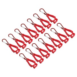 PATIKIL Glove Clips, 14 Pack Gloves Holder Clip Glove Belt Keeper Work Gloves Grabber Helmet Hanger for Construction Worker, Red