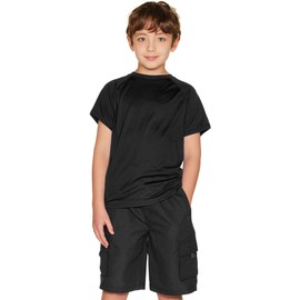 [テスラ] 半袖ラッシュガード キッズ UVカット 吸汗速乾 軽量 ストレッチ 水陸両用 ドライフィット スポーツウェア スイムウェア 子供用 ジュニア 男の子 女の子 夏用 プール 海水浴 BSS30-JPBLK_M