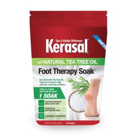 Kerasal Foot Therapy Soak 2lb Epsom Salt with Tea Tree Oil for Achy Feet