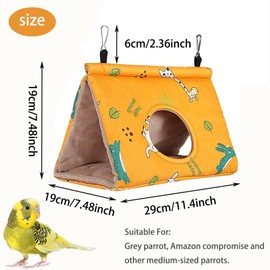 QNMD Winter Warm Bird Nest House, Huts Cage Plush, Winter Warm Nest for Bird Cages, Winter Parrot Bird House with Round Hole, for Grey Cockatoo, African Grey, Medium and Large Parrots
