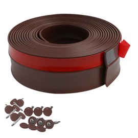 Greymond Greymond Garage Door Weather Stripping, 20FTBrown Garage Door Side and Top Seal Trim, Universal Adhesive Backed Garage Door Rubber Seal Strip Replacement with Nails