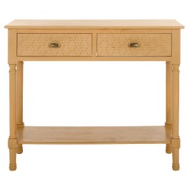 SAFAVIEH Home Collection Halton Camel Brown 2-Drawer Console Table for Living Room Foyer Bedroom Hallway Entryway Office