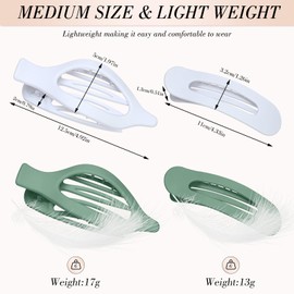 obeoby 8 PCS 2 Styles Flat Hair Clips, Bridesmaid Hair Claws for Women Girls Thin Hair Bridesmaid Proposal Gifts for Wedding Bridal Party Favors, White and Sage Green