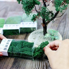 Attuslla Tree Powder Model Green Plant Tufted for DIY Model Trees Basing Material Kit, Realistic Tree Powder for DIY Miniature Model Shrub Bushy Tuft, Diorama Scenery, Lime Green, Dark Green