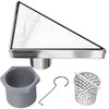 Hydroware Triangle Shower Drain - Stainless Steel Triangular Shape Shower
