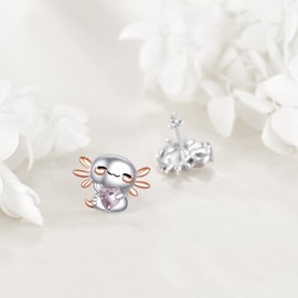 YONFQE Axolotl Earrings 925 Sterling Silver Cute Animal Earrings Fashion Jewelry Gifts for Women Mother