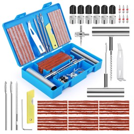 VMUTGA 58 Piece Tyre Repair Kit, Car Tyre Repair Kit, Puncture Kit, Portable Tyre Repair Tools Kit for Car, Motorcycle, Tractor, Truck, ATV, Motorhome