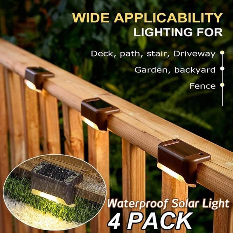 Yanhao 4 Pcs Solar Light, Outdoor Deck Light, Warm Color,