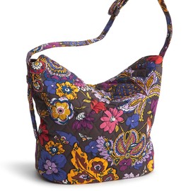 Vera Bradley Women's Premium Cotton Astoria Shoulder Bag, Colorful Bouquet, One Size