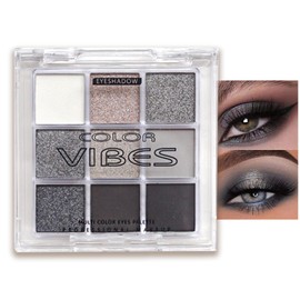 Eyeshadow Palette, 9 Colours Eye Shadow Palette with Matte & Shimmer Blendable Shades Make-Up Palettes Set for All Day Eye Make-Up, Long-Lasting Waterproof Eye Shadow Pallets for Women & Girls(Black)