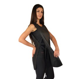 Ladybird Line 775 Waterproof Cobbler Style Crew Neck Apron, Hair Resistant with Front Pockets and Bottom Zippers, Front and Back Coverage, Ideal for Hair Stylists & Pet Groomers, One Size Fits Most