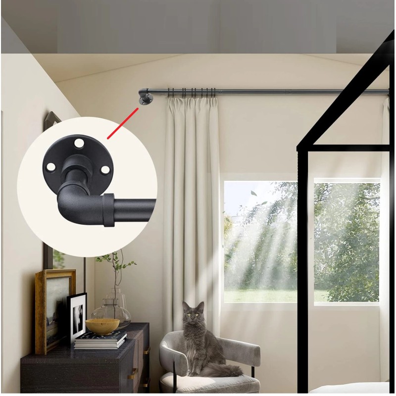 NiceCho 16" to 28" Long Window Curtain Rod Sturdy hanger