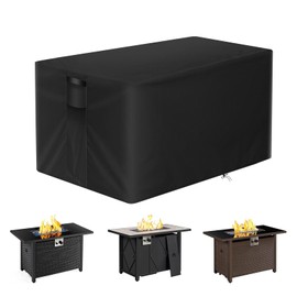 Rectangle Fire Pit Cover,Patio Fire Table Cover Gas Fire Table, Waterproof and Windproof, 45 x 24 x25Inches, Black