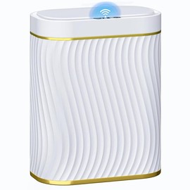 Bathroom Small Trash Can with Automatic Touchless Lid, 2.6 Gallon Smart Garbage Can Narrow Waterproof Trash Bin for Bedroom, Office, Living Room Ogikey