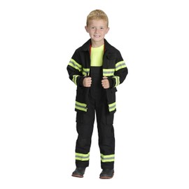 Aeromax Jr. Fire Fighter Bunker Gear, Black, Size 4/6