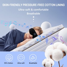 GNEGNI LIFE GNEGNI LIFE Bluetooth 5.4 Sleep Mask Headphones | 3D Soft Music Eye Mask with 10 Hrs Playtime for Side Sleepers,Shift Work,Restful Sleep Headphones for Travel/Office/Meditation