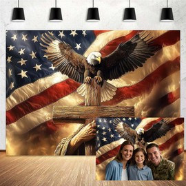 10x8 ft American Flag Backdrop, 4th of July Independence Day National Flag Photography Background Veterans Memorial Day Backdrop Portrait Banner Photo Booth Photoshoot Decoration Supplies