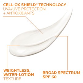 La Roche-Posay Anthelios Cooling Water Sunscreen Lotion, Water Based Sunscreen for Face & Body, Broad Spectrum SPF + Antioxidants, Fast Absorbing Water-Like Texture, Oil Free Sunscreen SPF 60
