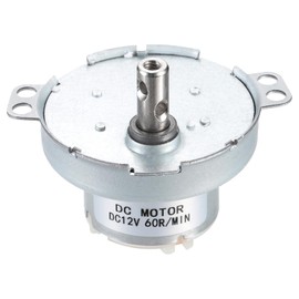 sourcing map Slow Speed Motor JS-50T Electric Motor Brushed Gear Motor, 12V DC 60RPM Motor CW/CCW D Shaft DC Motor Large Torque for 3D Printer Filament Rotating Display Stand