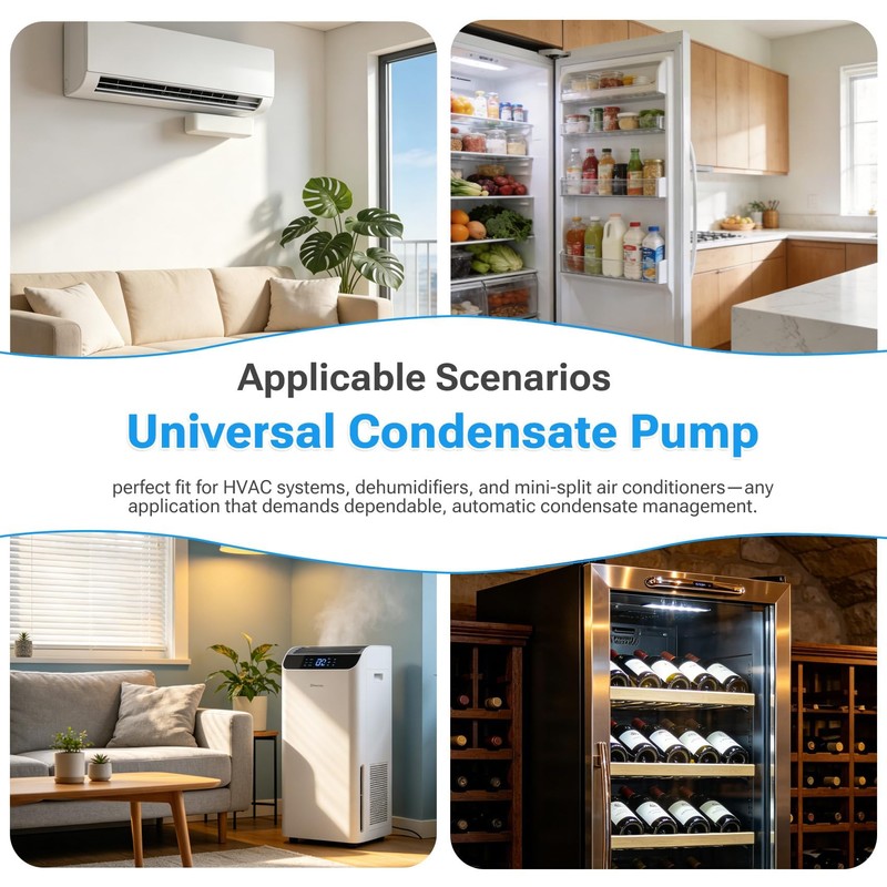 Mini Split Condensate Pum, Soft Start & Auto-Adjust Flow for