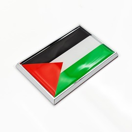 Perdecor Palestine Flag Sticker Emblem Palestinian Decal Car Chrome Flags, 2 Pack, 3 x 2 inches