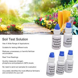 QANYEGN Soil Test Liquid Solution, PH Soil Test Solution Kit, PH Nitrogen and Potassium Measurement Soil Test Kit for Agricultural Horticulture