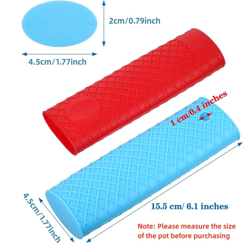 5 Pieces Silicone Hot Handle Holder Rubber Pot Sleeve Heat