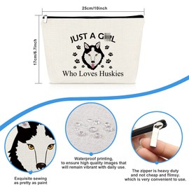 Husky Gifts for Husky Lovers Makeup Bag Gifts for Women Siberian Husky Owner Gifts Cosmetic Bag Dog Mom Gifts Fur Mama Gift Husky Dog Lover Gift Mother's Day Birthday Christmas Gift Travel Pouch