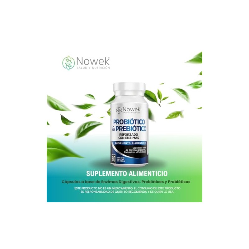 Nowek | Pre y Probióticos + Enzimas Digestivas 1000 mg