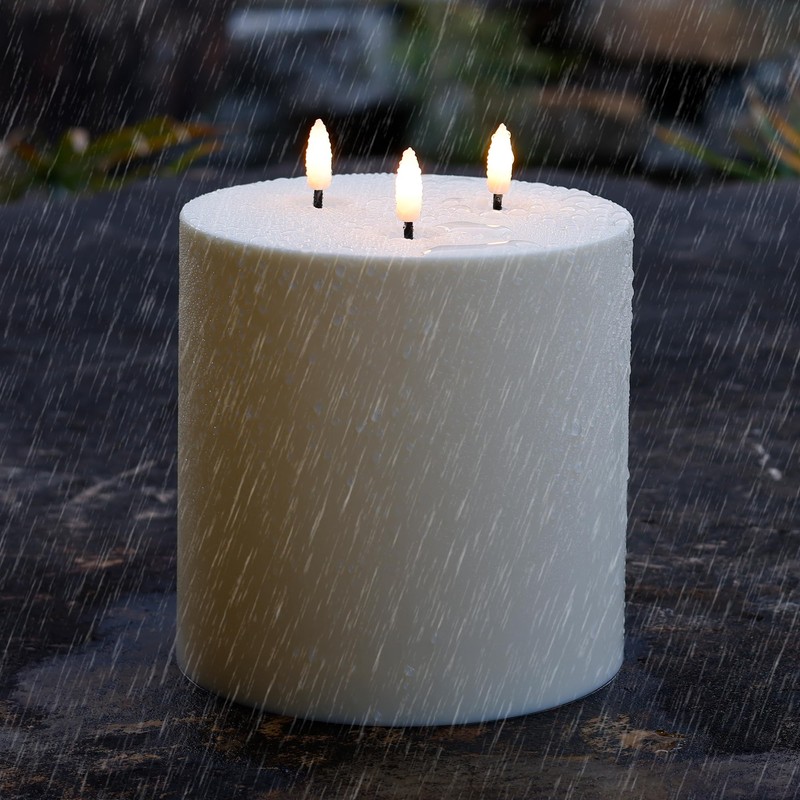 AFINETH Large Outdoor Candles with Remote Waterproof 6"x6" Flickering Flameless