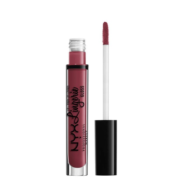 NYX Professional Makeup Lip Gloss - Lip Lingerie Gloss, Shimmering Gloss in Nude for Irresistibly Full Lips, 3.4 ml, Euro Trash 08