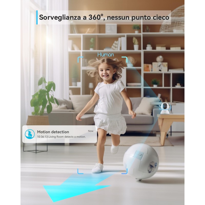 blurams 2K Indoor Surveillance Camera, 360° WiFi Camera + 64G