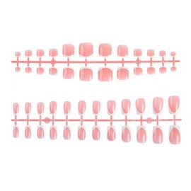 48 Pcs White French Tip Press on Nails & Press on Toenails Set Short Square Fake Nails Summer Nail Glossy Glue on Toes Artificial Acrylic Full Cover Stick on Nails for Women Summer Manicure
