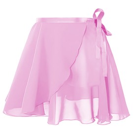 AYBUY Women's Ballet Skirt Wrap Skirt Chiffon Dance Skirt with Adjustable Waist Tie, Gymnastics Ballet Skirt Suitable for Girls and Women, pink, Unit size
