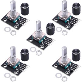 Taiss KY-040 Rotary Encoder Module KY-040 360 Degree Rotary Encoder Switch with Push Button for Automotive Electronics Multimedia Audio KY-040 Pack of 5